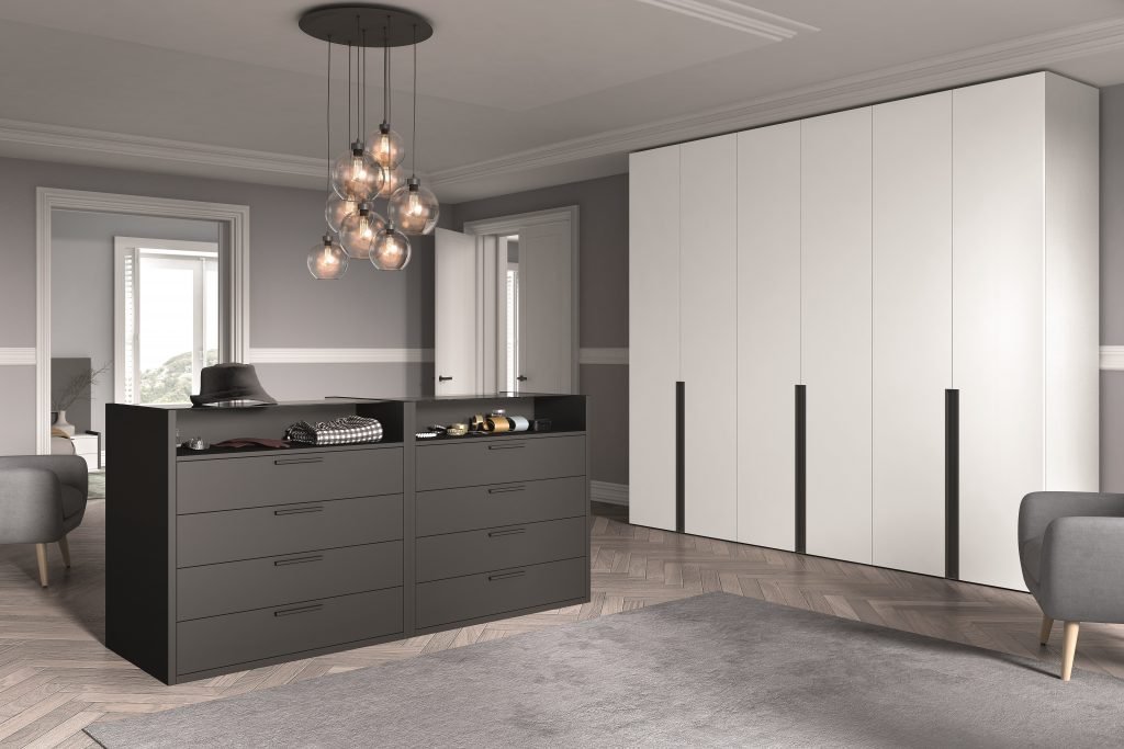 Armario batiente plegable blanco textil kloset