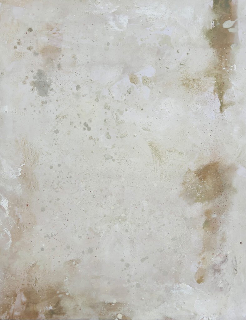 Arte abstracto contemporáneo en tonos beige y verde suave