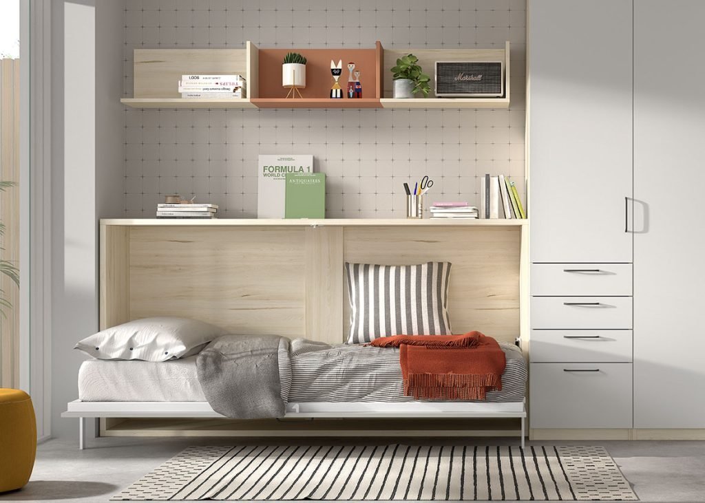 Dormitorio con cama abatible