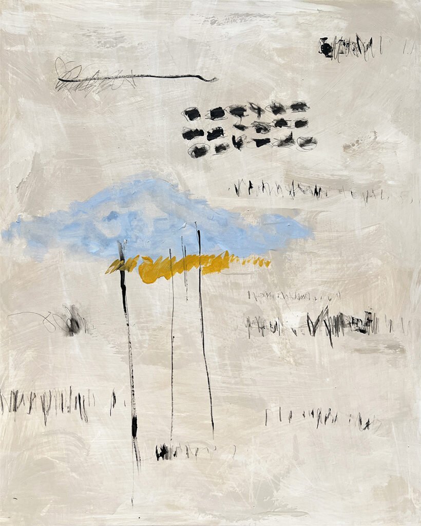 Horizonte Abstracto en Azul y Ocre