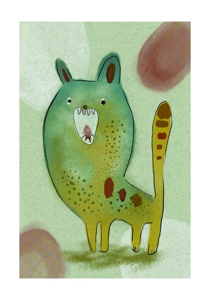 Ilustración Abstracta y Juguetona de Animal