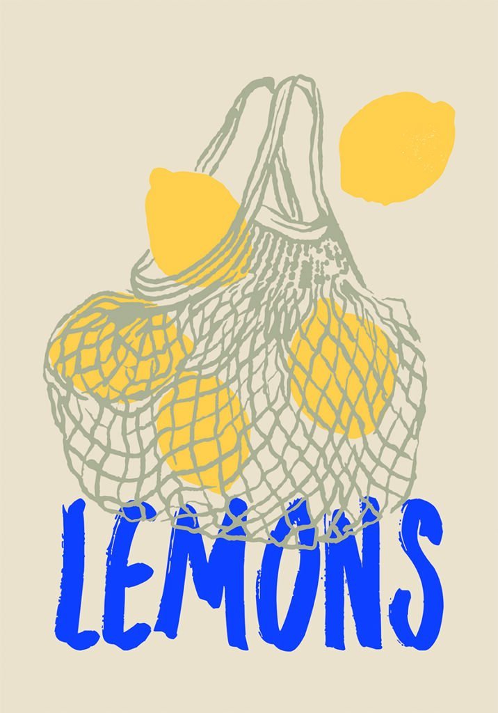 Ilustración Moderna de Limones en Red