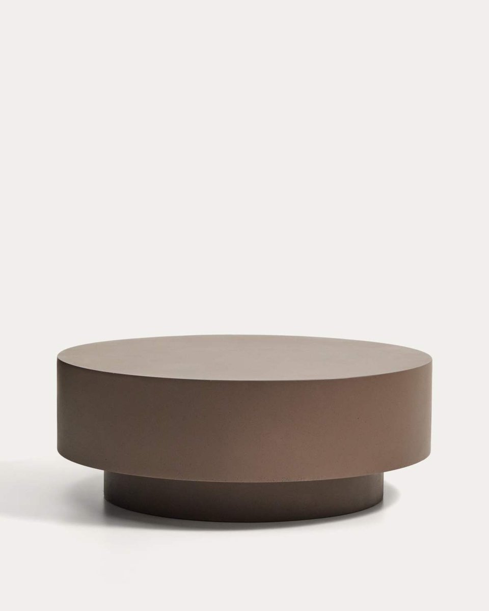 Mesa de centro Garbet de cemento marrón Ø 80 cm