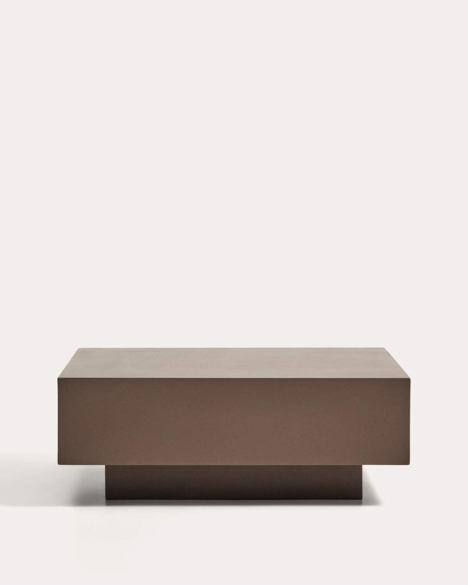 Mesa de centro Rustella de cemento marrón 80 x 60 cm