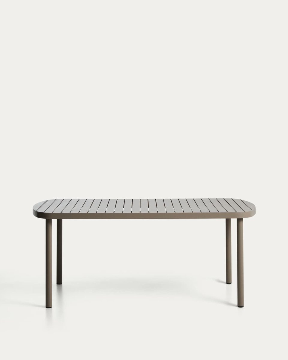 Mesa de exterior Joncols de aluminio con acabado pintado topo 180 x 90 cm