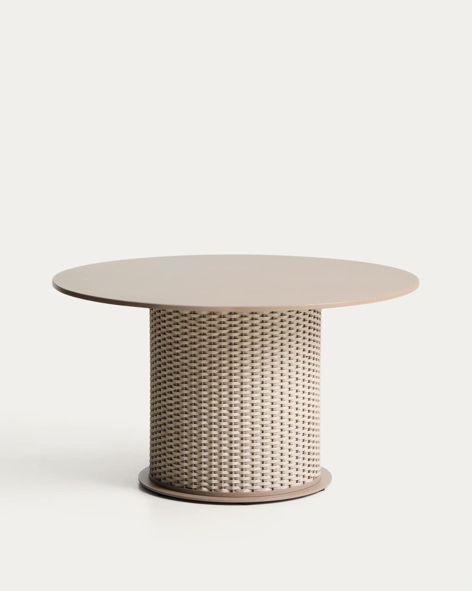 Mesa de exterior Sedalis de aluminio y cuerda topo Ø135 cm