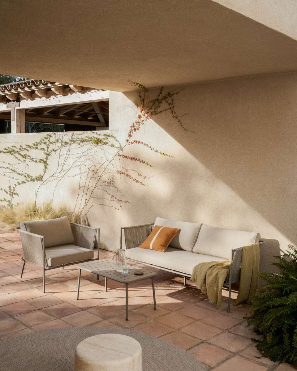 Mesa de exterior Zivia de acero galvanizado topo 90 x 50 cm