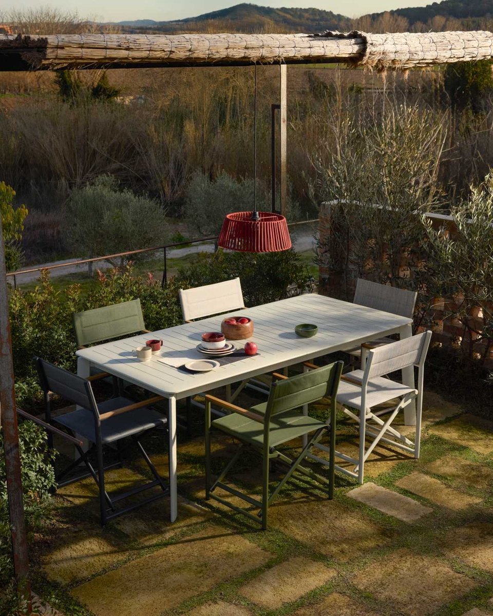 Mesa extensible Brela de aluminio crudo 205(287) x 100 cm