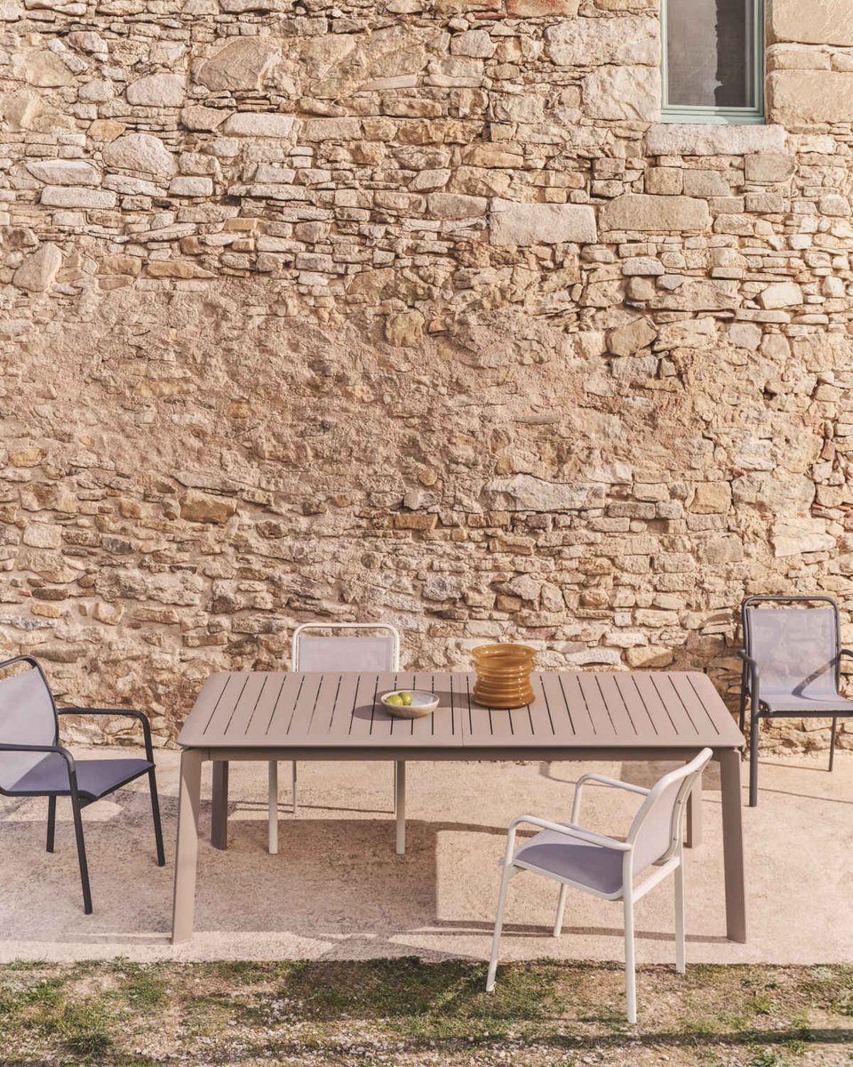 Mesa extensible Brela de aluminio topo 205(287) x 100 cm
