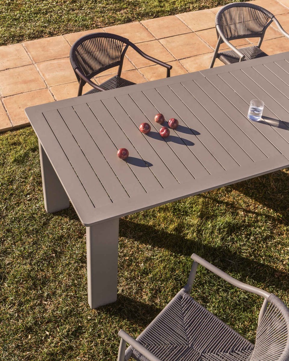 Mesa extensible Livorno de aluminio topo 233(350) x 100 cm