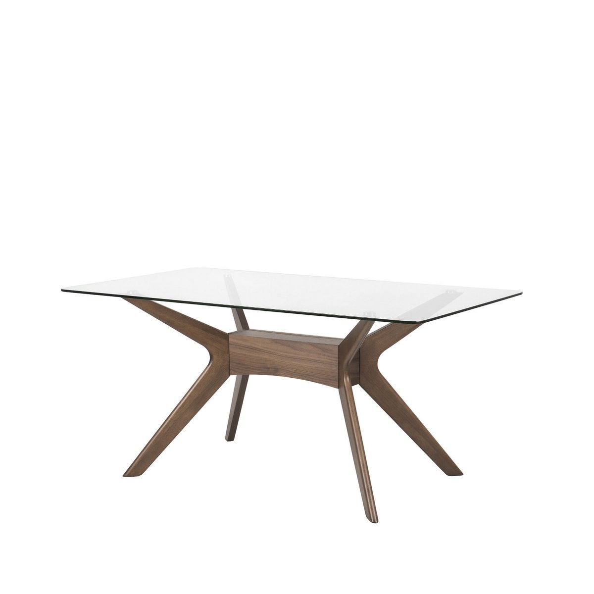 Mesa fija DELLA 140 cristal/nogal