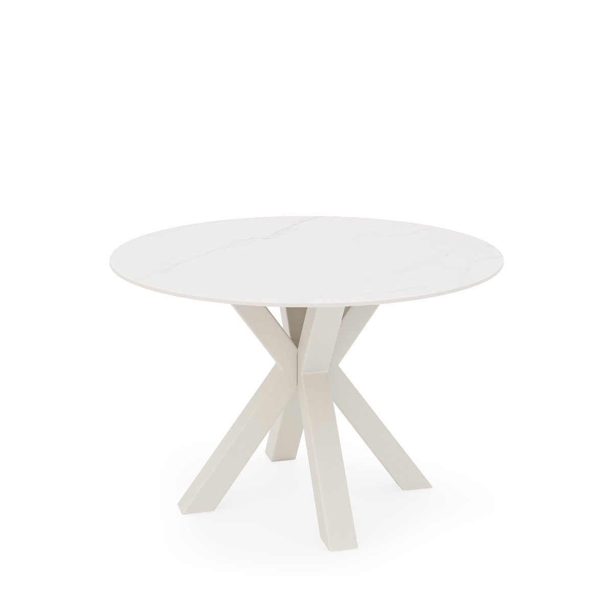Mesa fija FIORELLA 100 blanco/beige