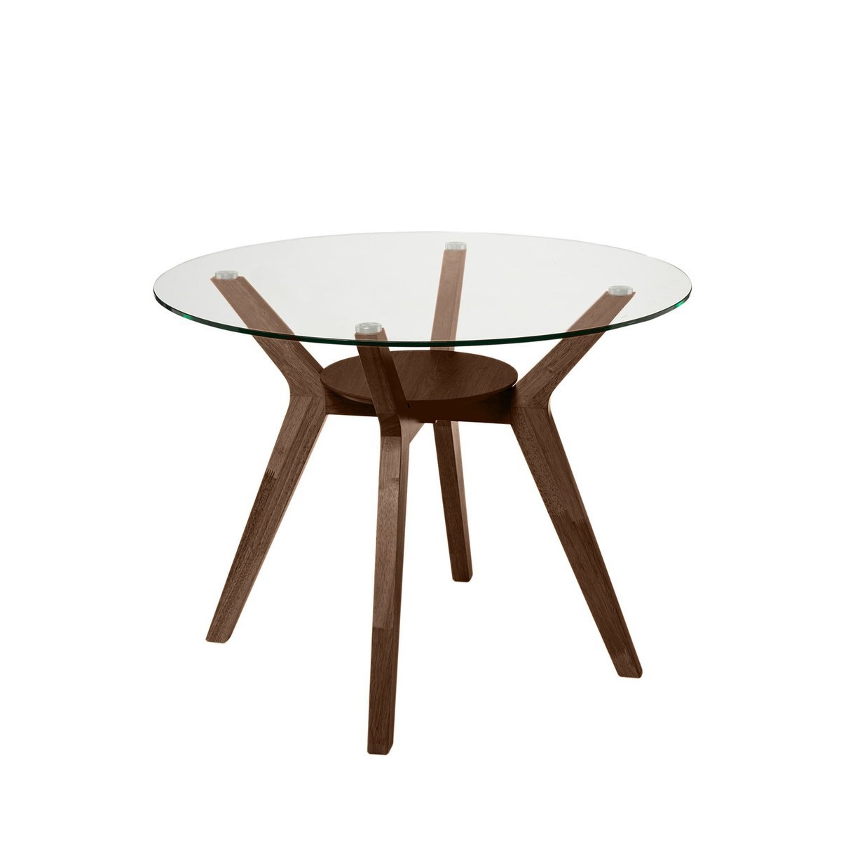Mesa fija SABRINE 100 cristal/nogal