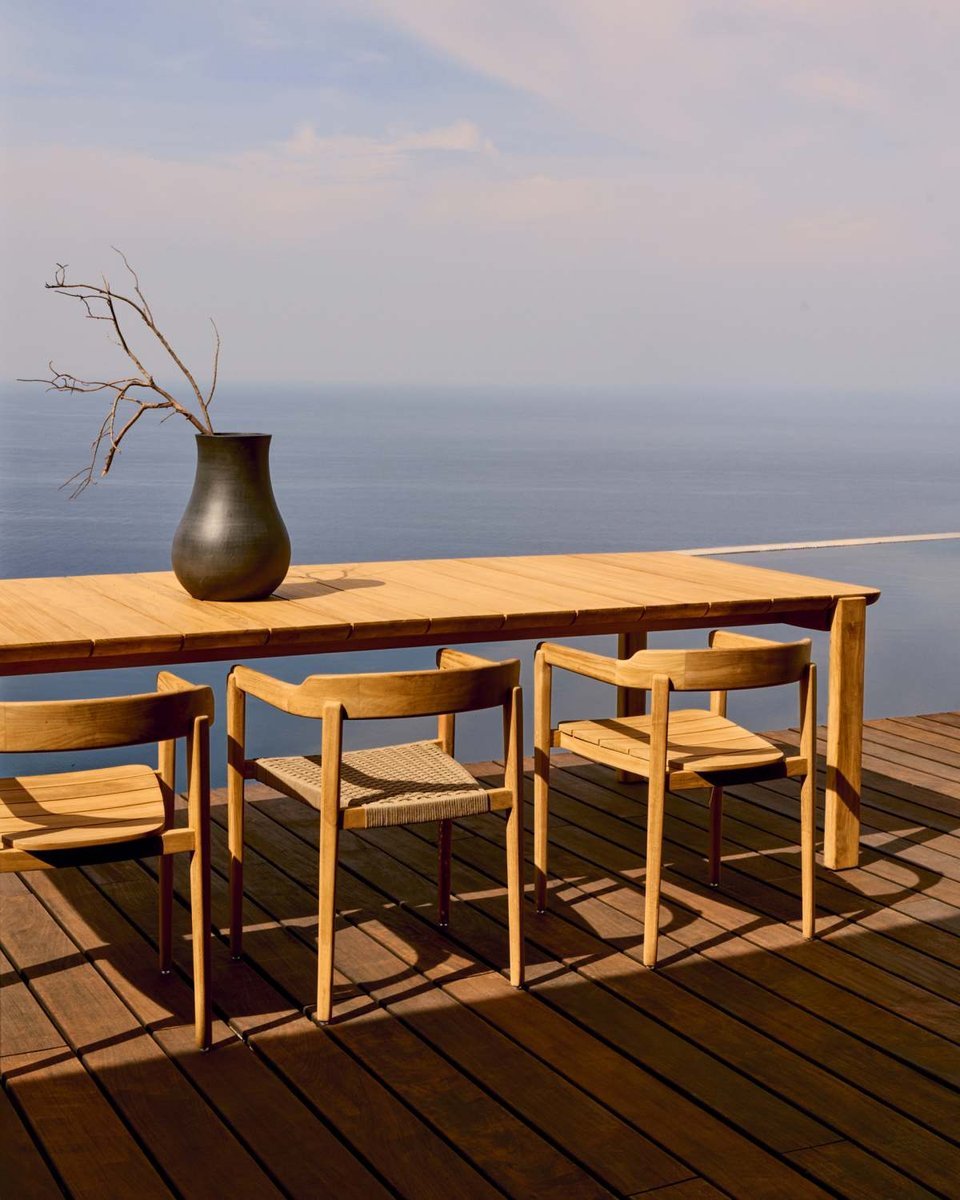 Mesa Icaro de madera maciza de teca 280 x 112 cm FSC 100%