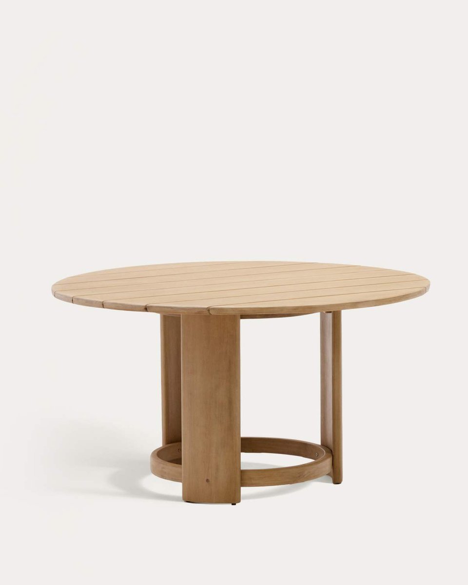 Mesa redonda Xoriguer de madera maciza de eucalipto Ø140 cm FSC 100%