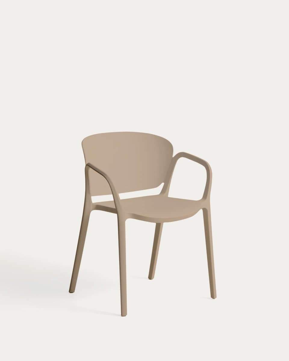 Silla apilable de exterior Ania beige