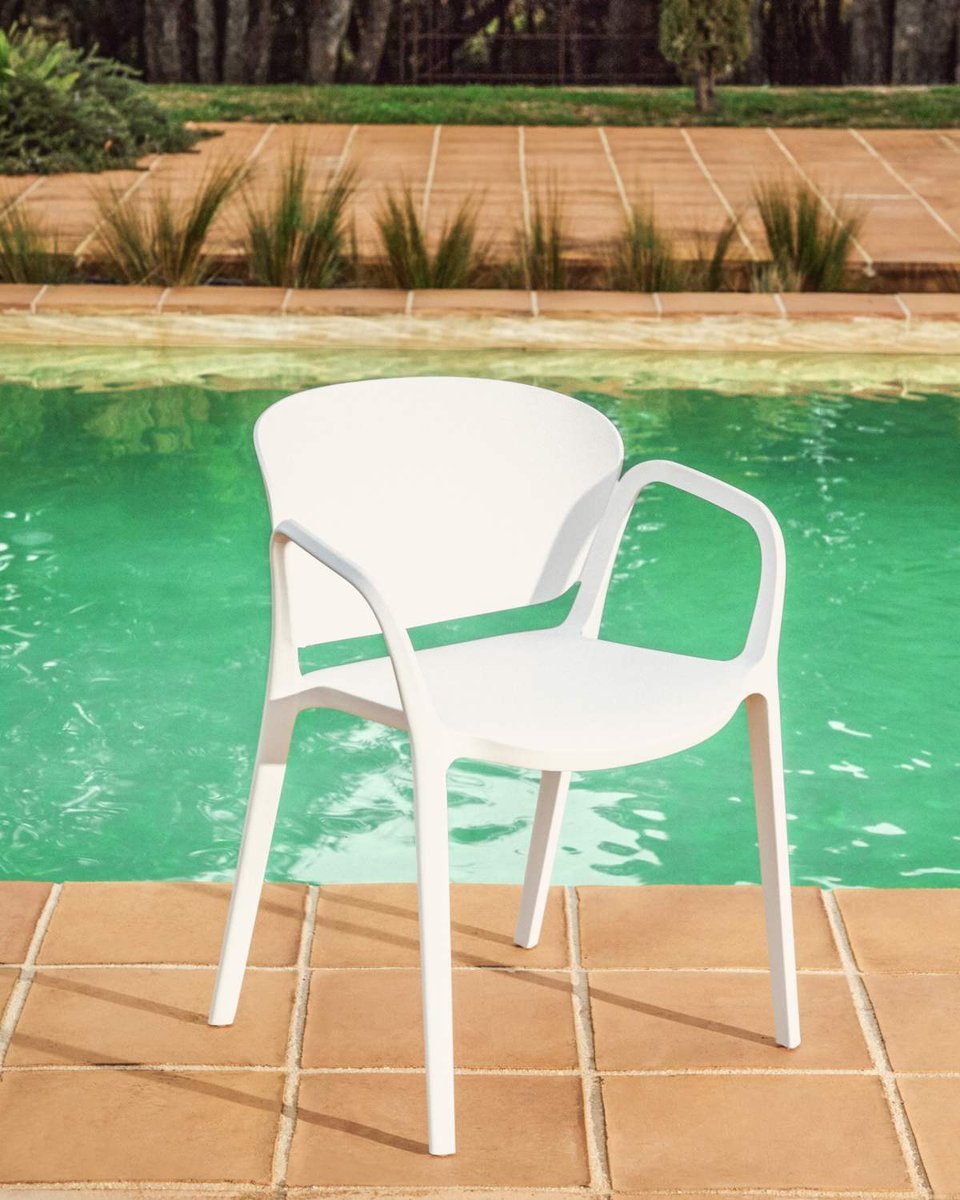 Silla apilable de exterior Ania blanco