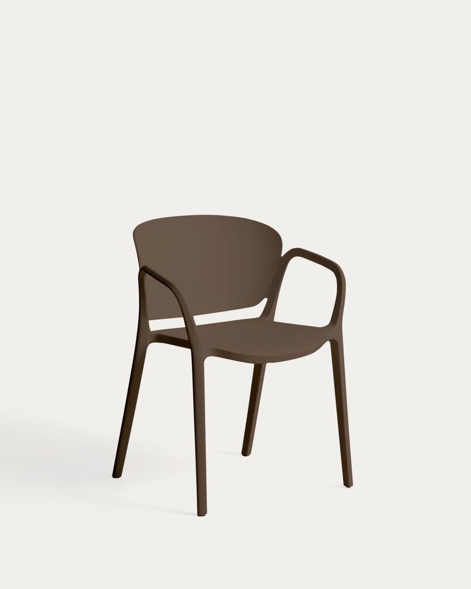 Silla apilable de exterior Ania marrón oscuro