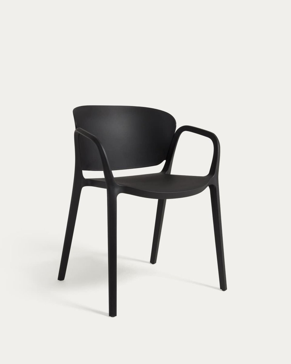 Silla apilable de exterior Ania negro