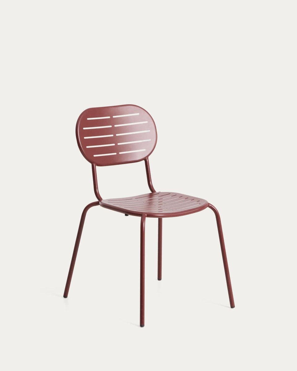Silla apilable de exterior Brai de acero galvanizado granate
