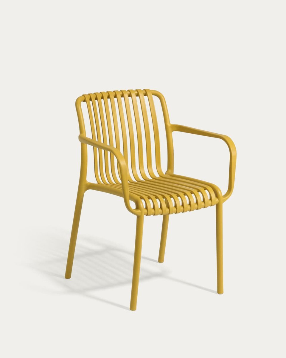 Silla apilable de exterior Isabellini amarillo