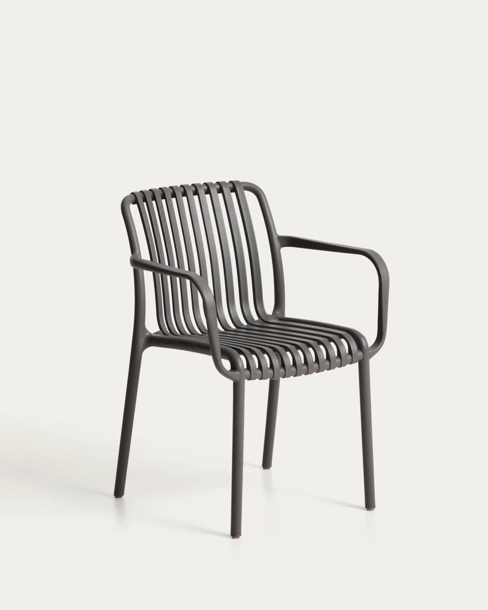 Silla apilable de exterior Isabellini grafito