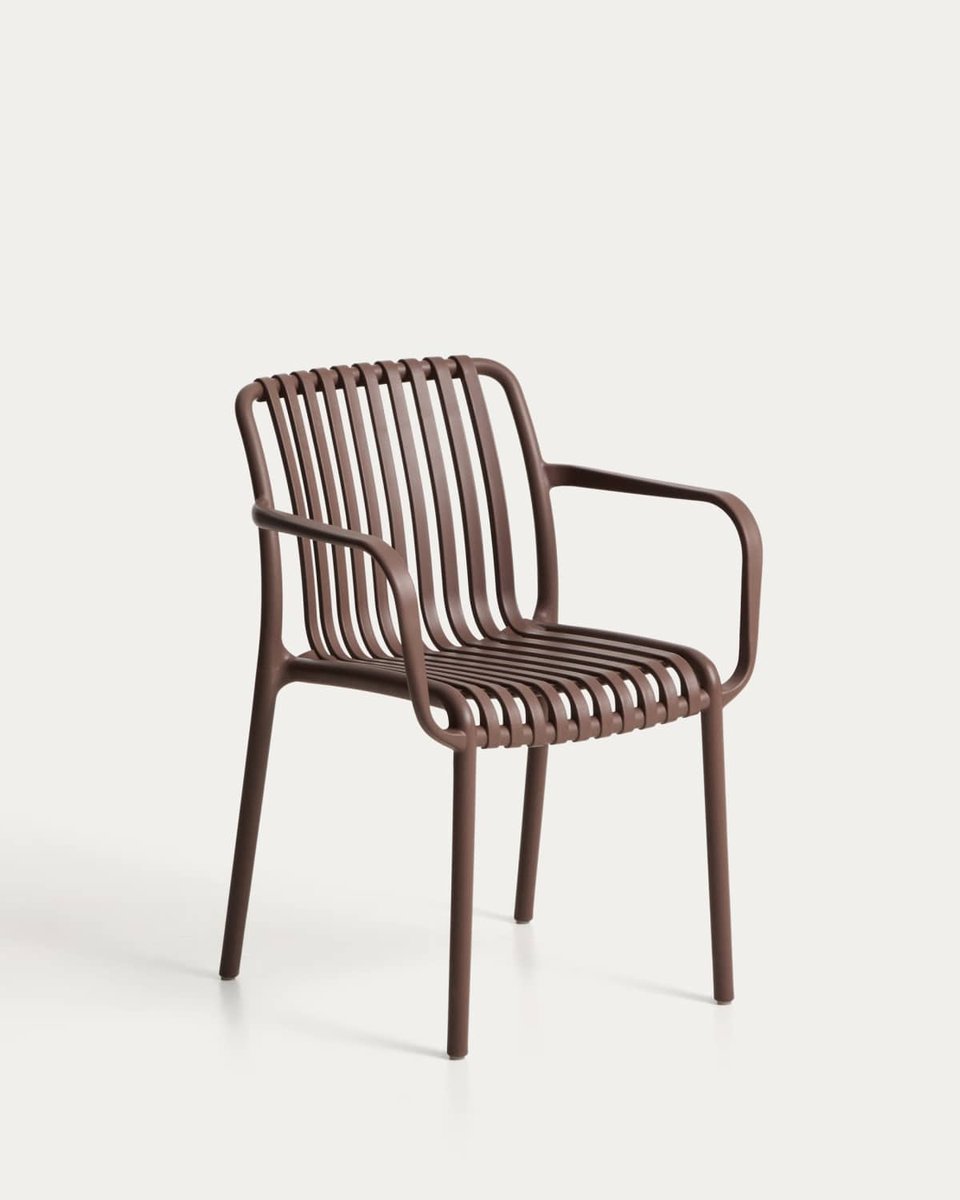 Silla apilable de exterior Isabellini marrón