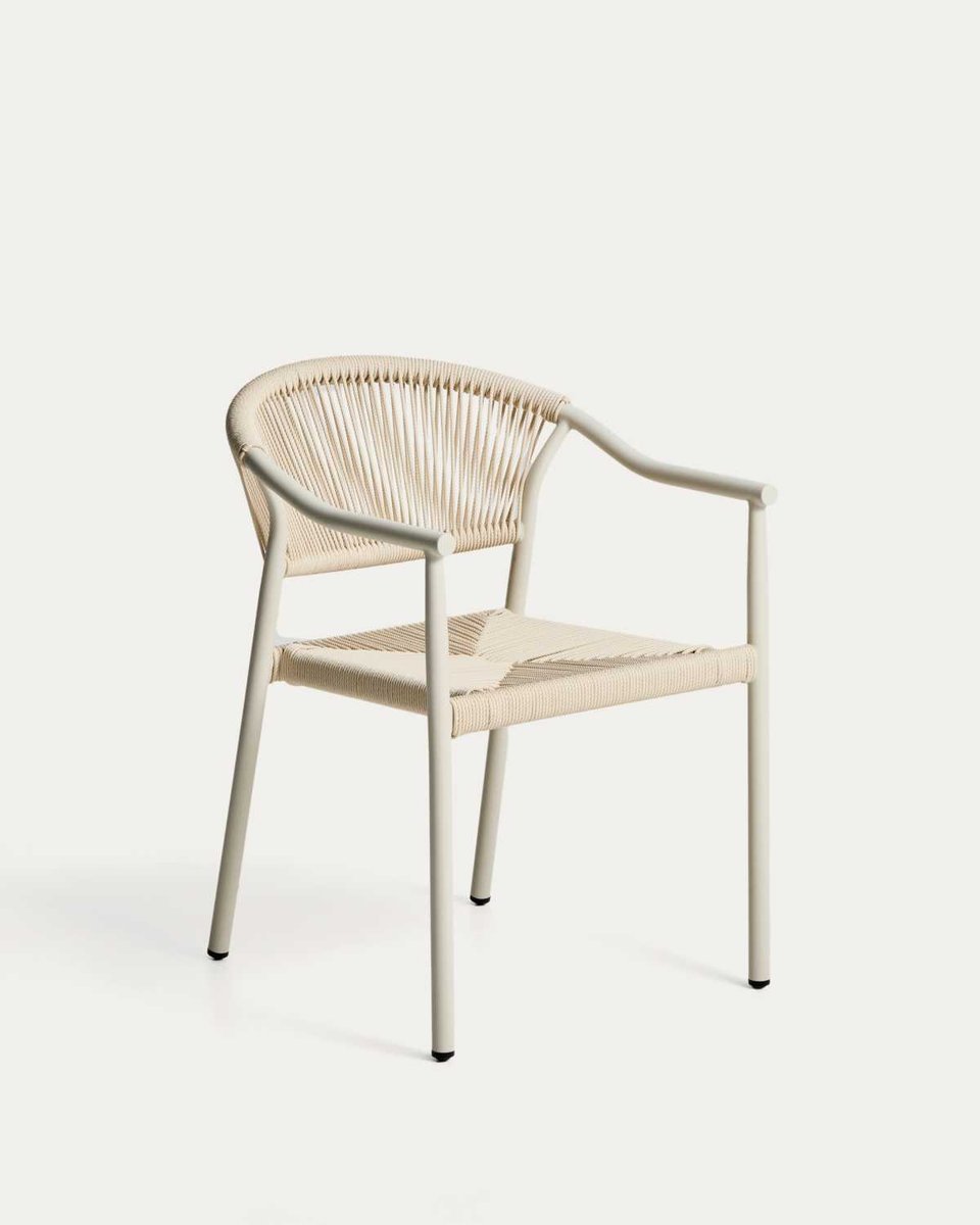 Silla apilable de exterior Livadia de aluminio crudo