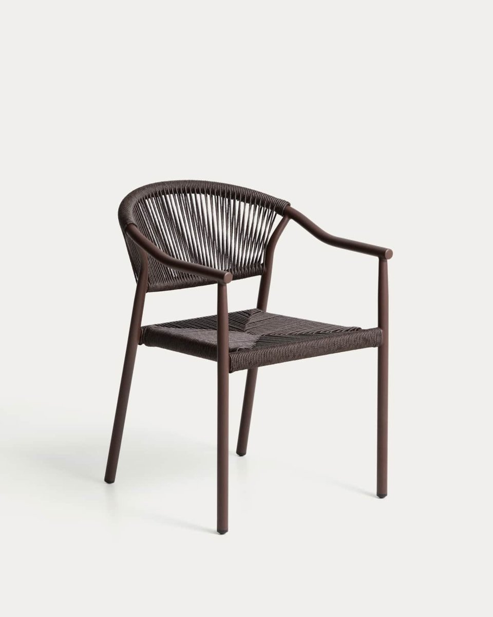 Silla apilable de exterior Livadia de aluminio marrón