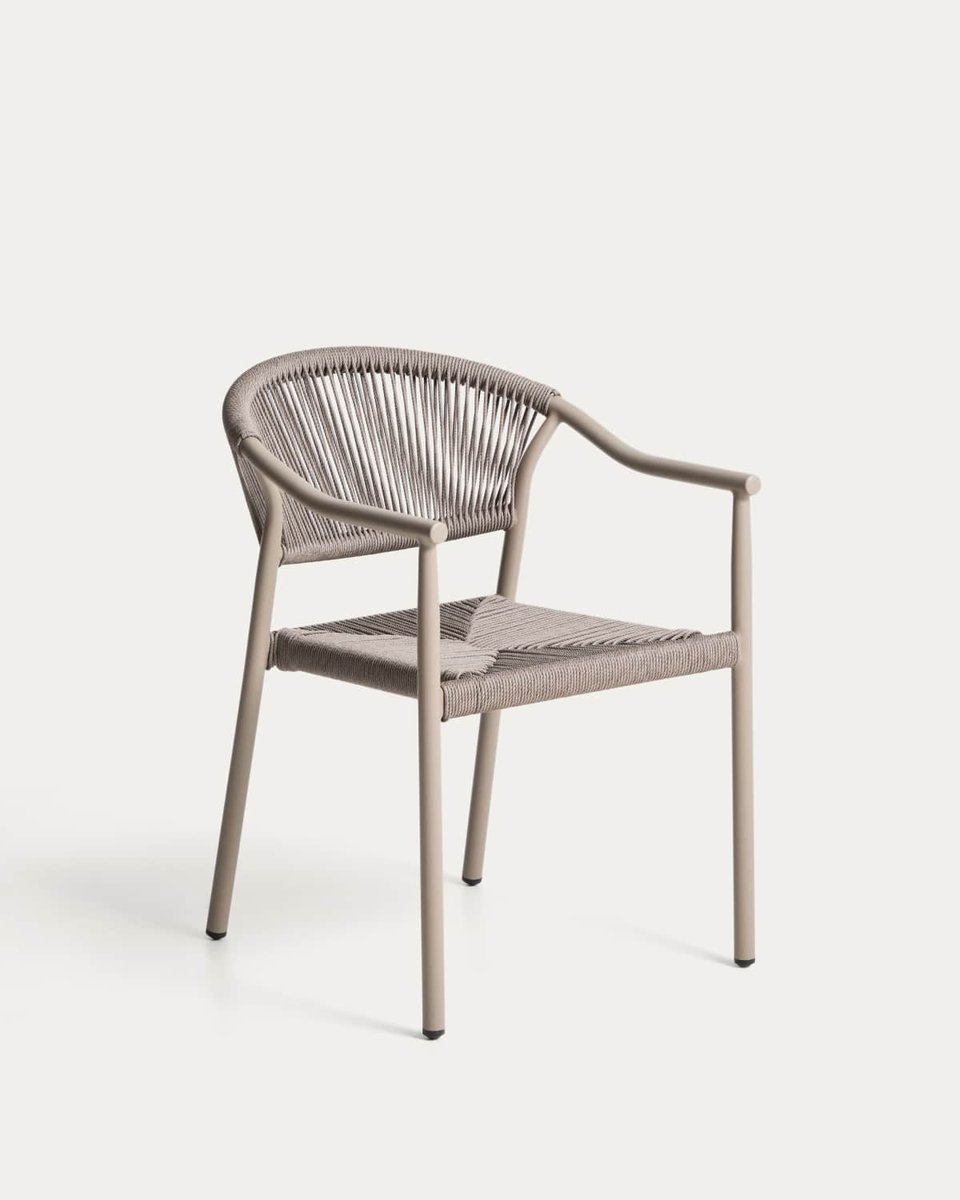 Silla apilable de exterior Livadia de aluminio topo