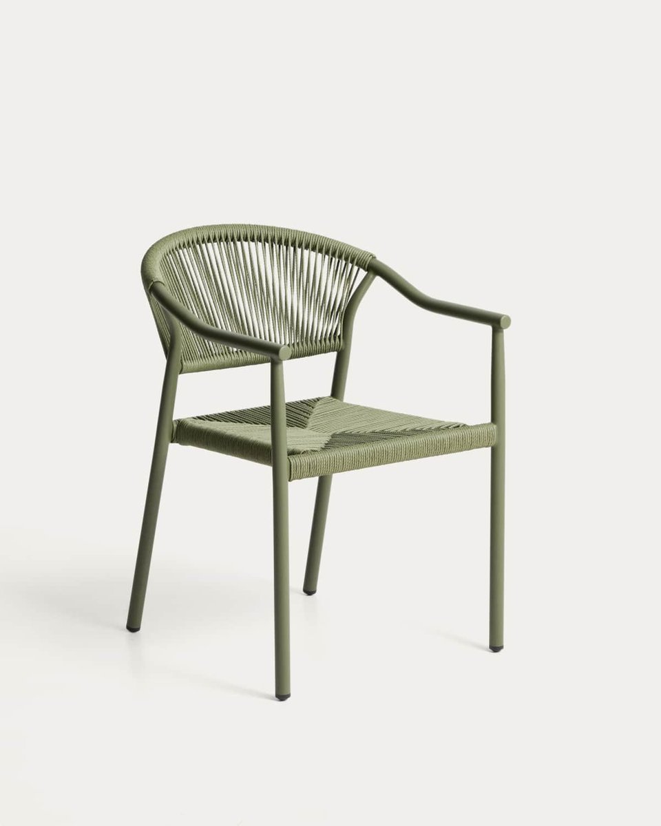Silla apilable de exterior Livadia de aluminio verde