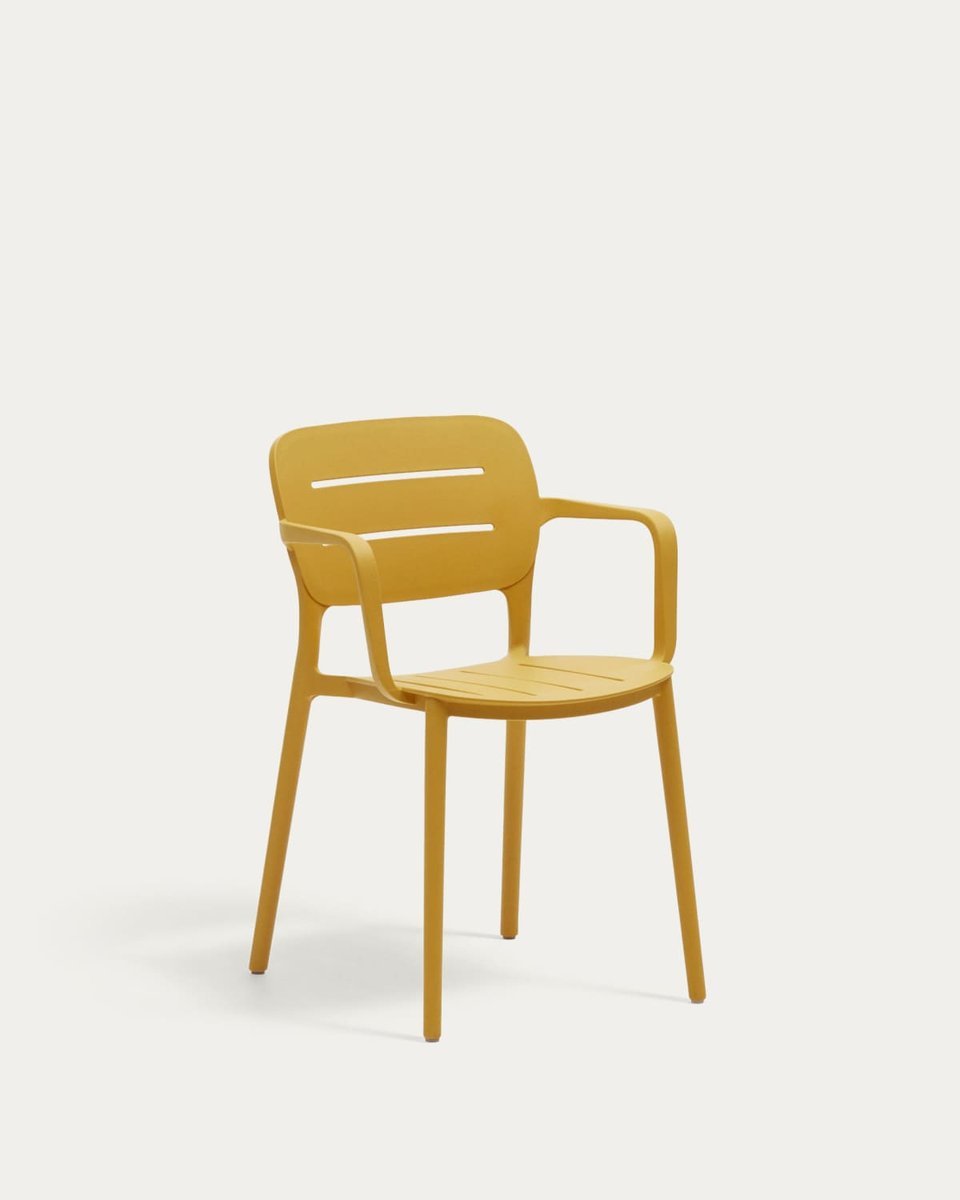 Silla apilable de exterior Morella mostaza