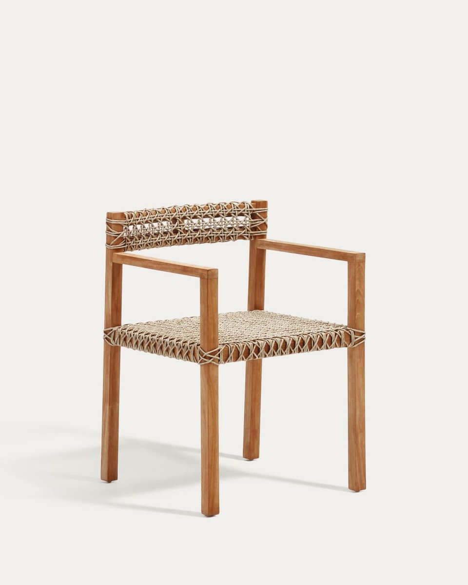 Silla Giverola de madera maciza de teca