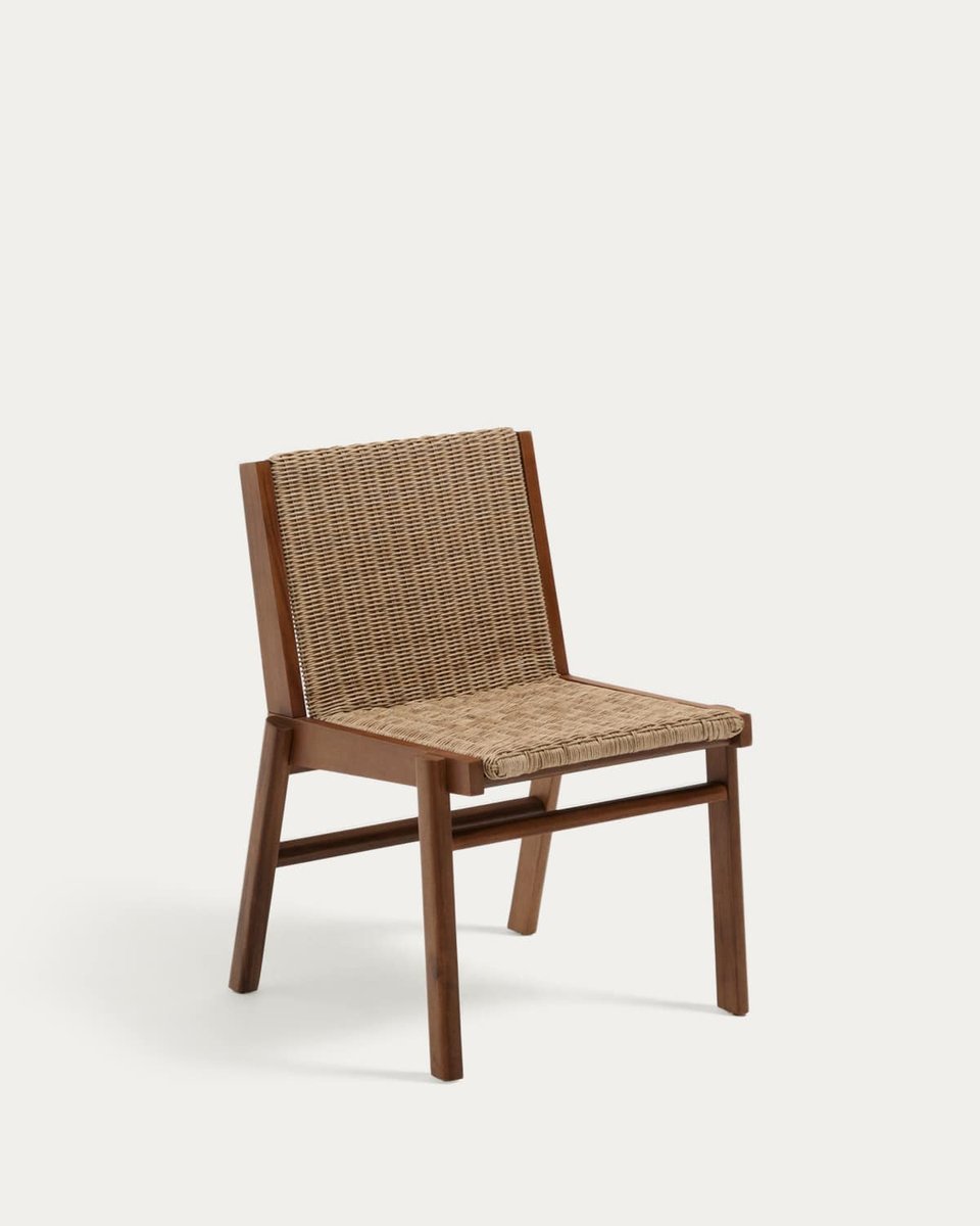 Silla Itani de madera maciza de acacia y ratán sintético FSC 100%