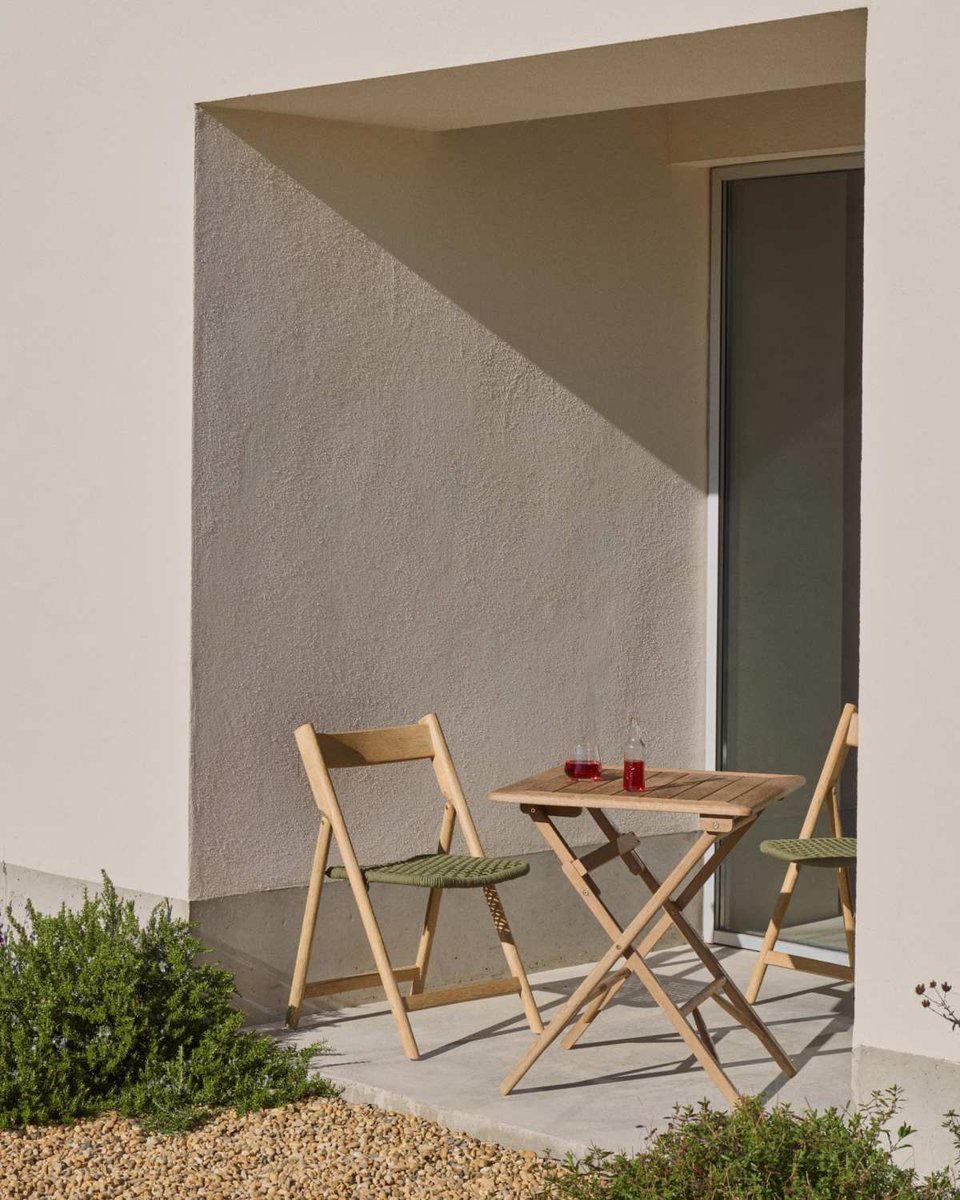 Mesa plegable Dandara de madera maciza de acacia FSC 100% 66 x 66 cm