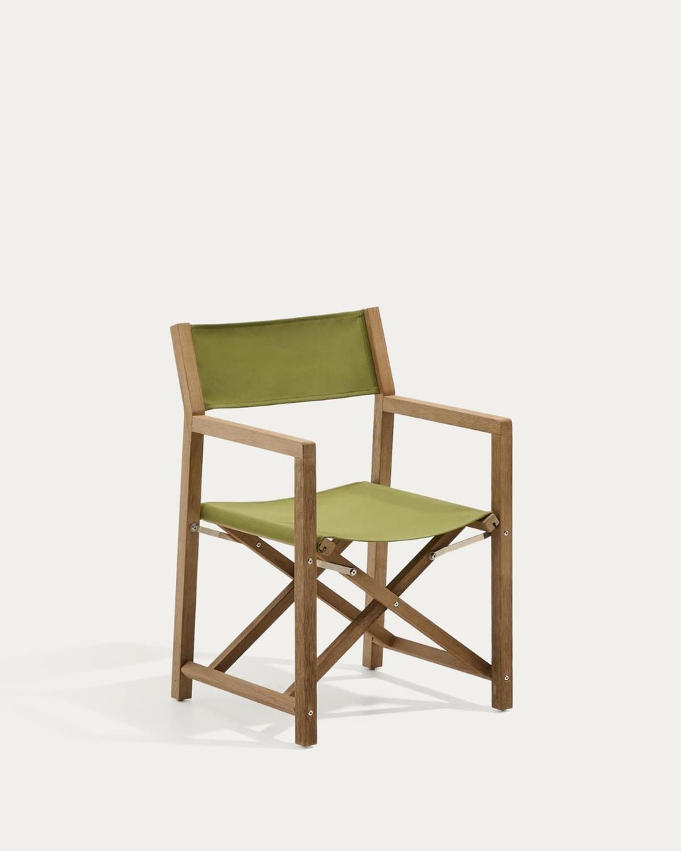 Silla plegable de exterior Vilara verde de madera maciza de acacia FSC 100%
