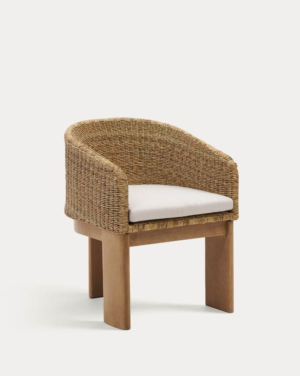 Silla Xoriguer de ratán sintético y madera maciza de eucalipto FSC 100%