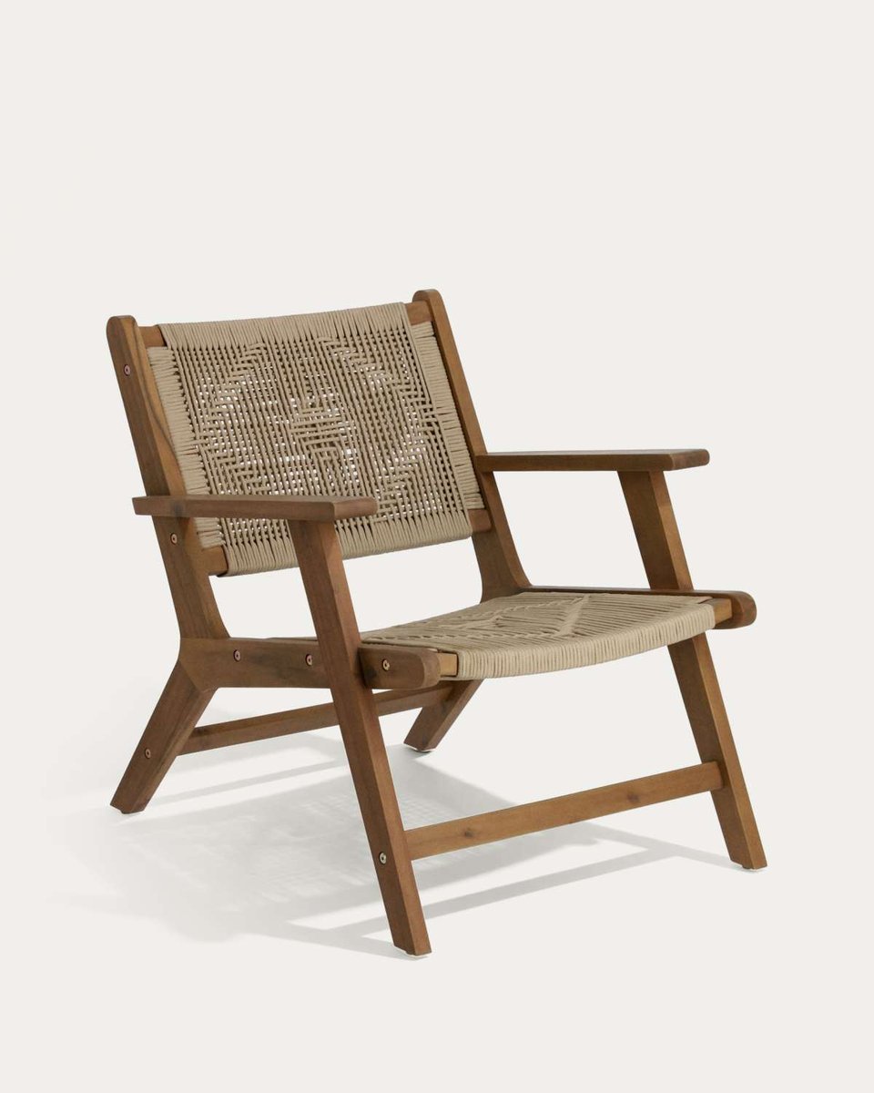 Sillón Geralda madera maciza acacia con acabado oscuro FSC 100%