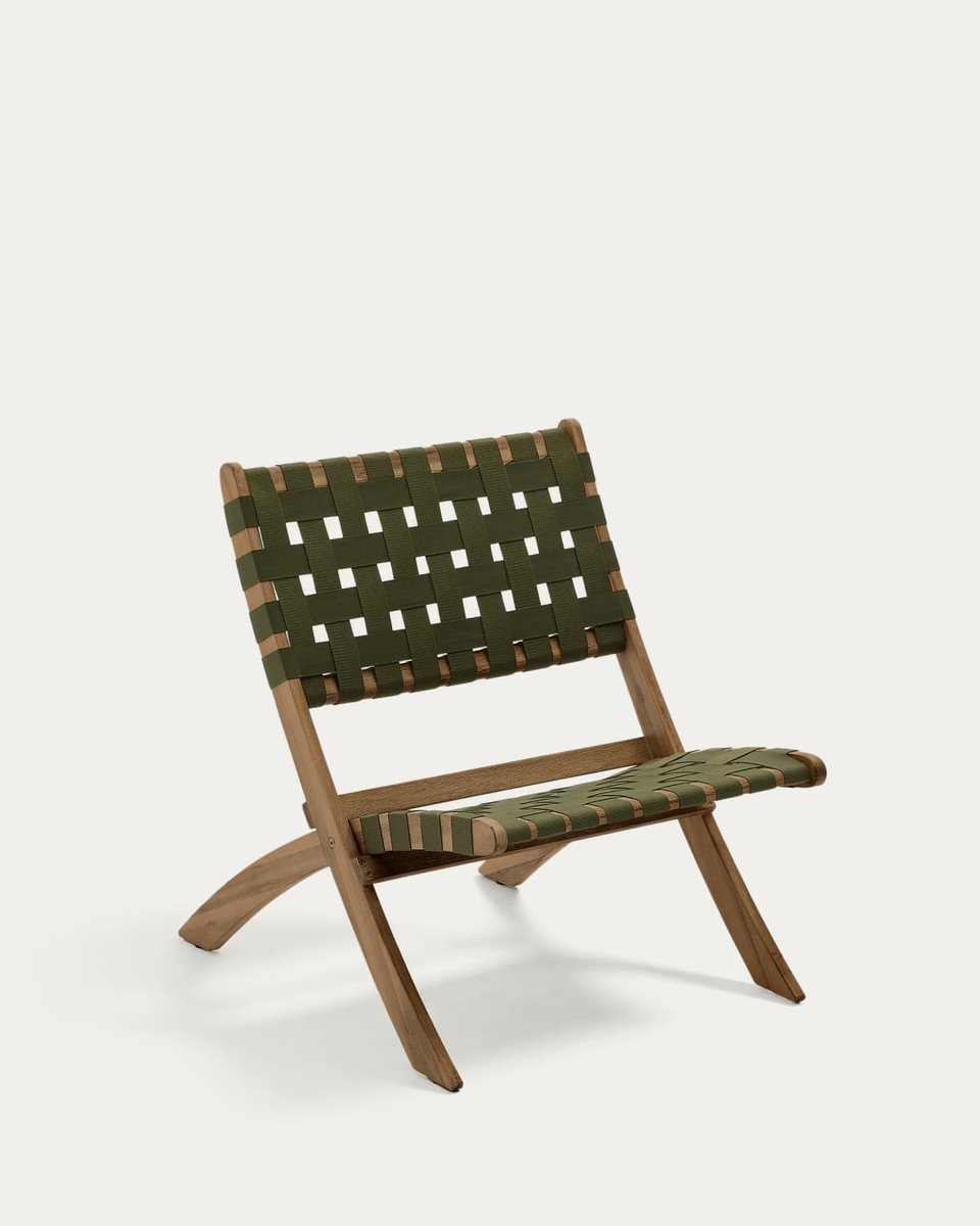 Sillón plegable Chabeli madera maciza acacia y cuerda verde FSC 100%