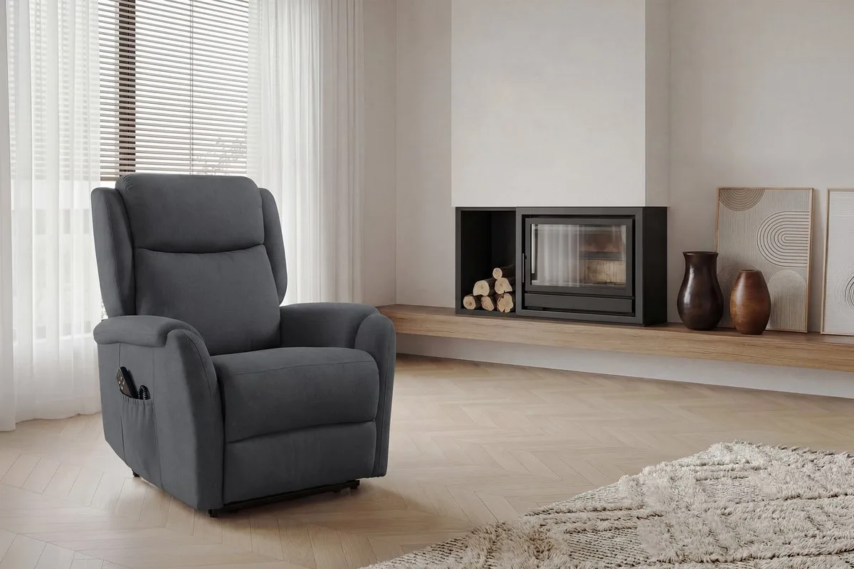 Sillón Power Lift 1 motor AKARI gris oscuro