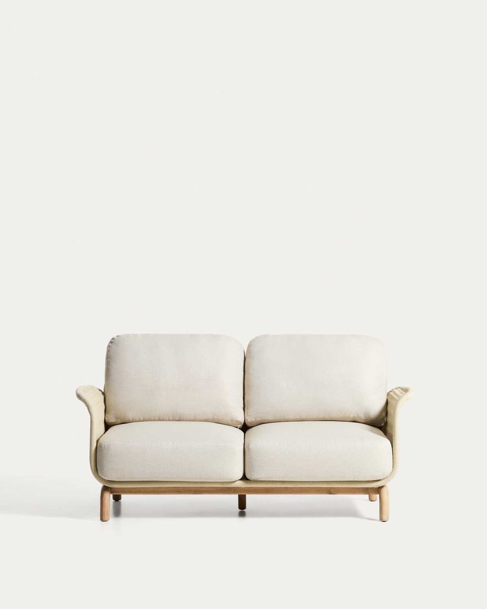 Sofá Alipa 2 plazas de madera maciza de acacia y cuerda crudo 165 cm FSC 100%