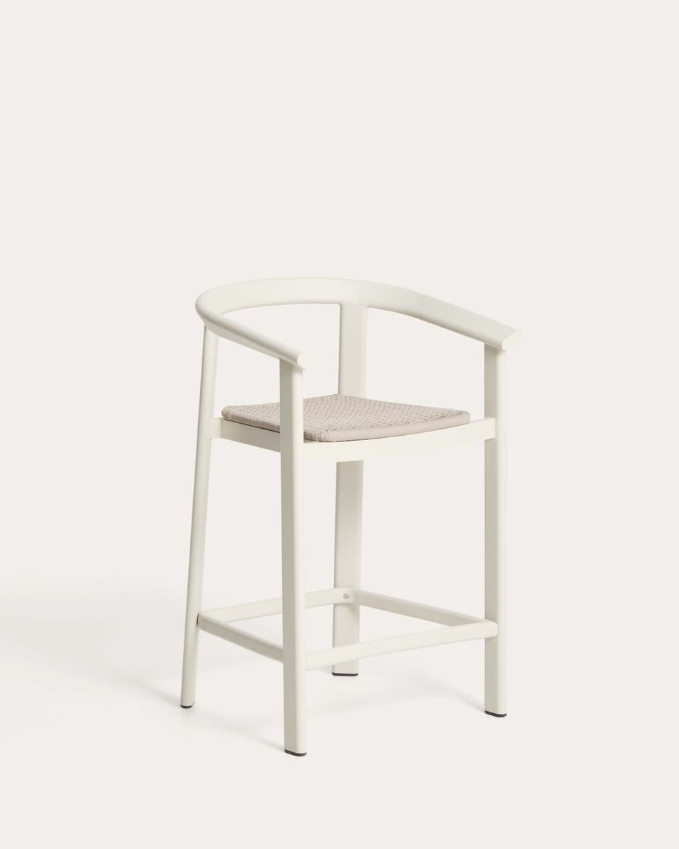 Taburete Erice de aluminio y cuerda crudo 65 cm