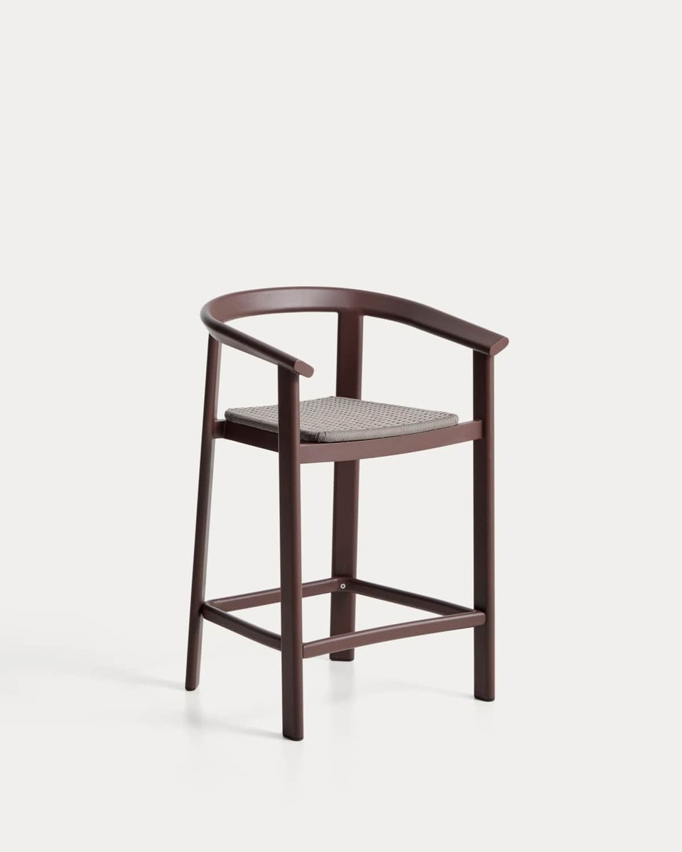 Taburete Erice de aluminio y cuerda marrón 65 cm