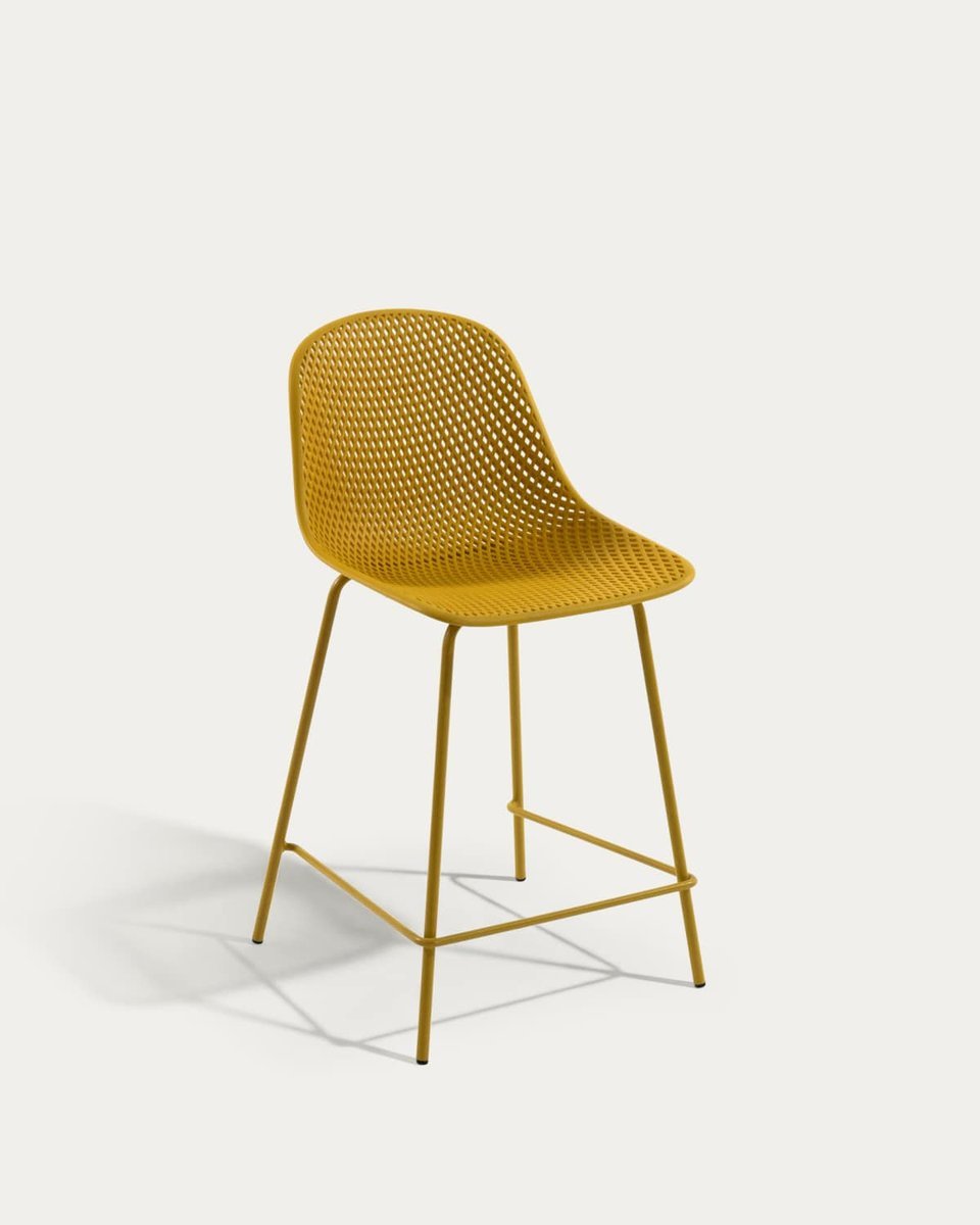 Taburete exterior Quinby amarillo altura 65 cm