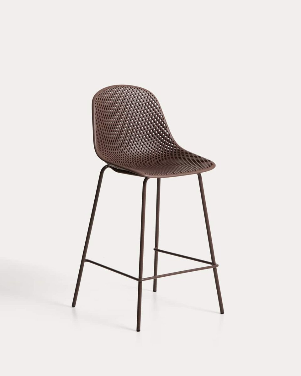 Taburete exterior Quinby marrón 65 cm