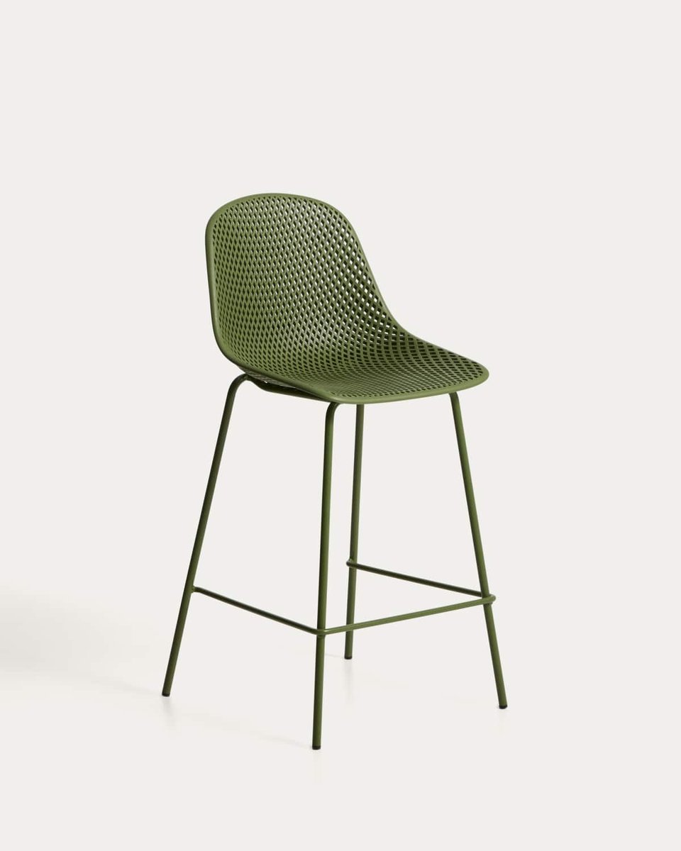 Taburete exterior Quinby verde 65 cm