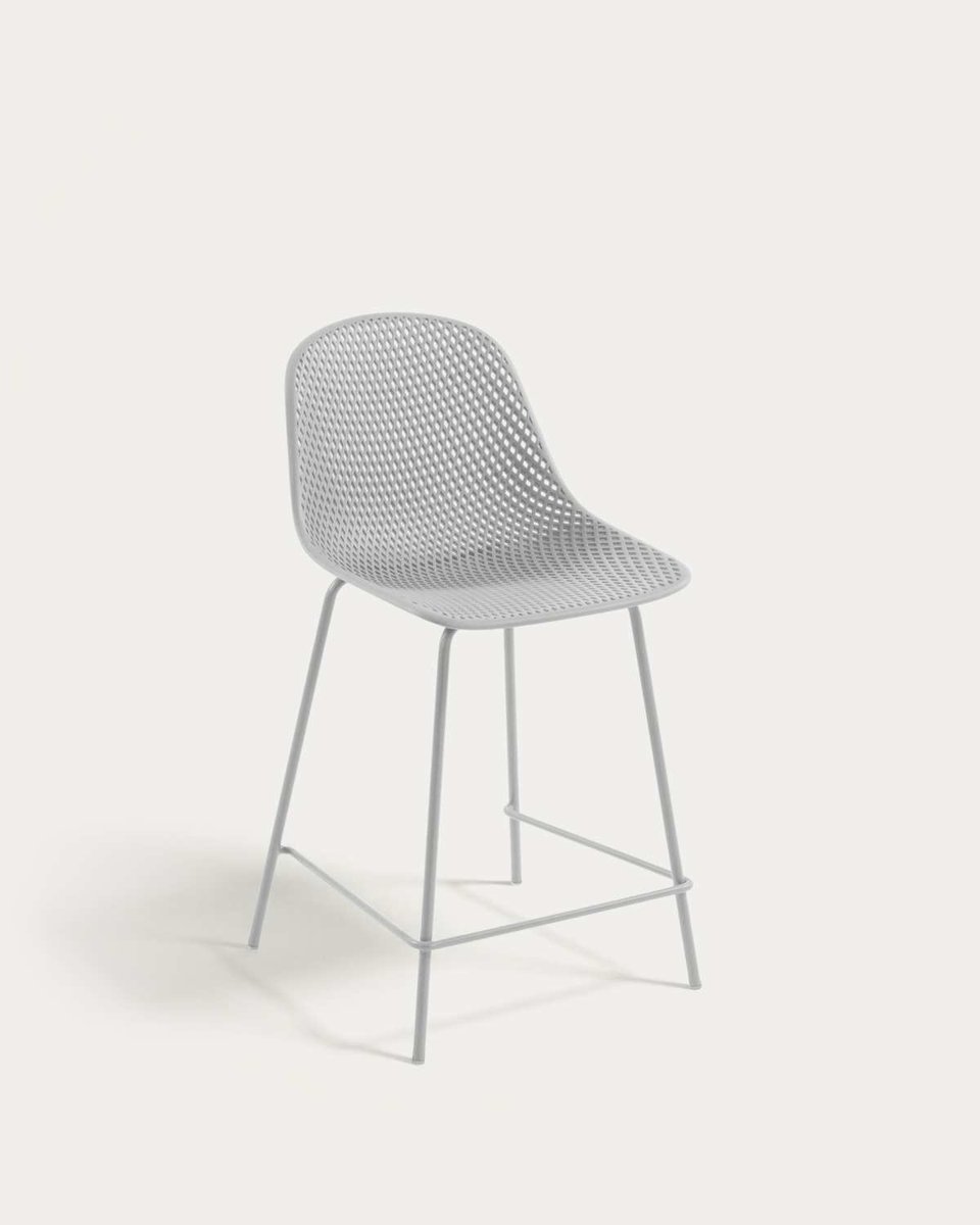Taburete exterior Quinby blanco altura 65 cm