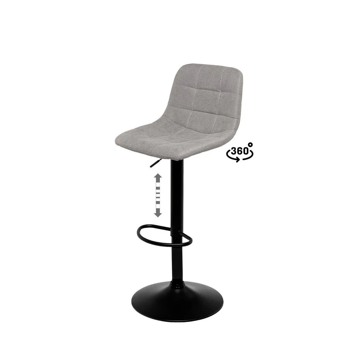 Taburete regulable ASHA gris claro