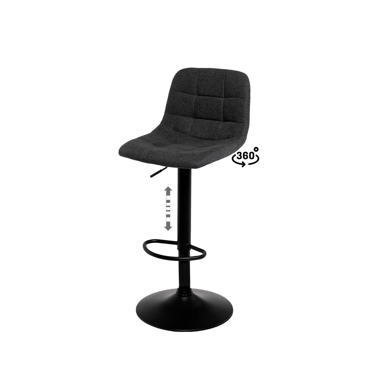 Taburete regulable ASHA gris oscuro