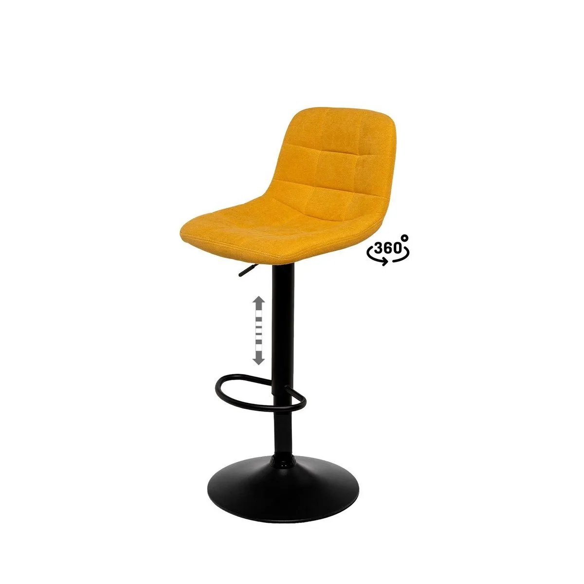 Taburete regulable ASHA mostaza